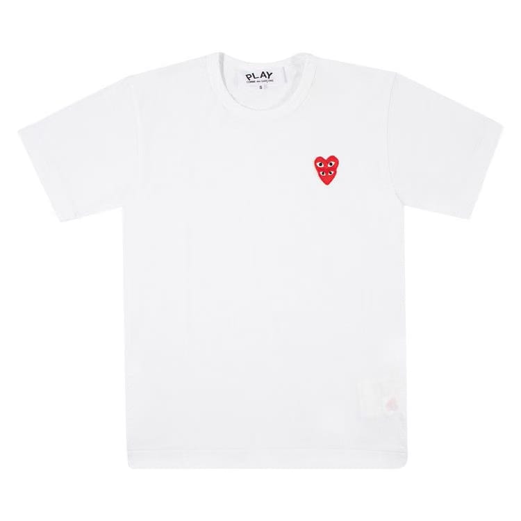 Comme des Garçons PLAY Heart Logo Shorts-Sleeve T-Shirt White