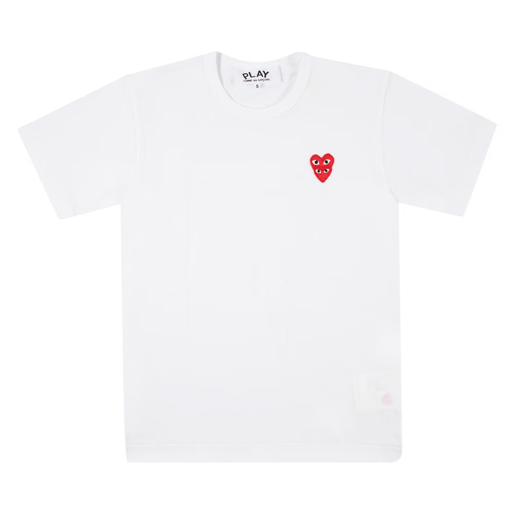 Comme des Garçons PLAY Heart Logo Shorts-Sleeve T-Shirt White