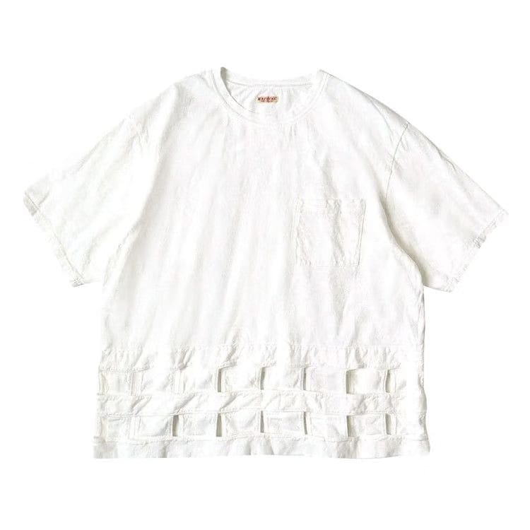 Kapital 20 / -Jersey Windowpane T-Shirt White