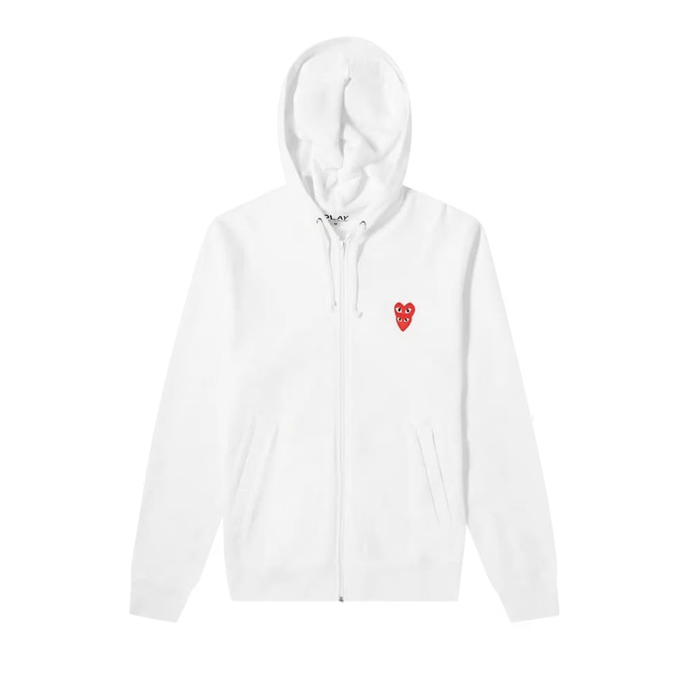 Comme des Garçons PLAY Mini Logo Hoodie White