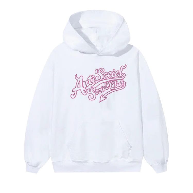 Anti Social Social Club Script Club Hoodie White