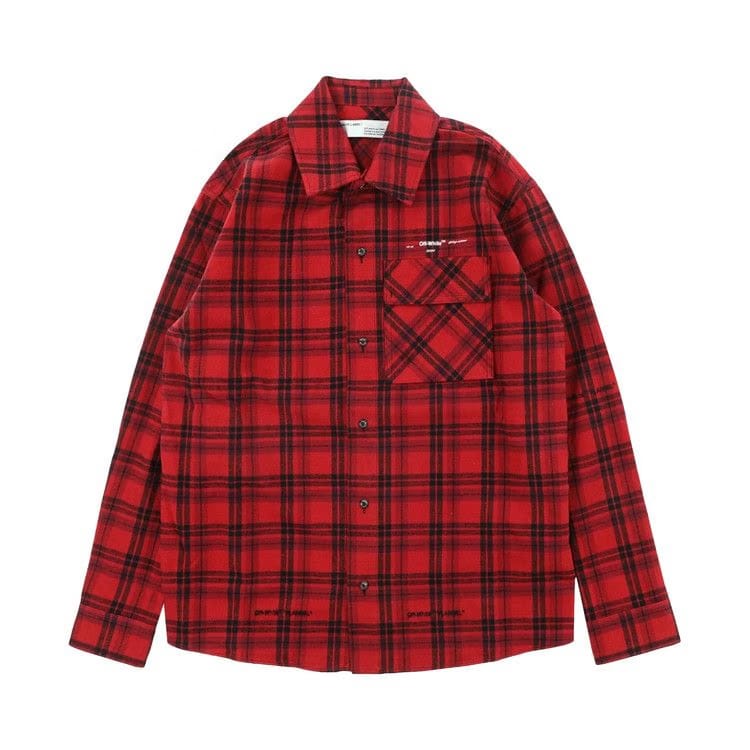 Off-White Flannel Check Shirt Red
