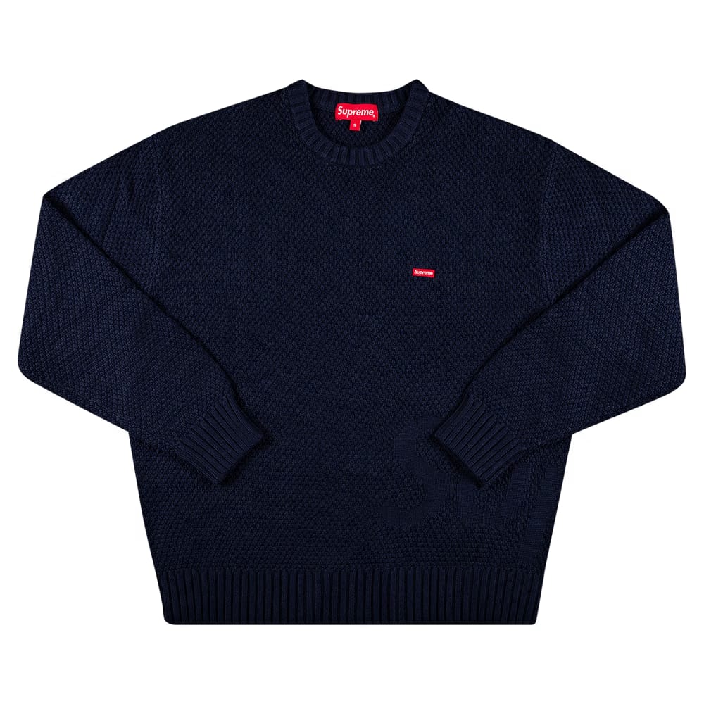 Supreme Textured Small Box Sweater Navy