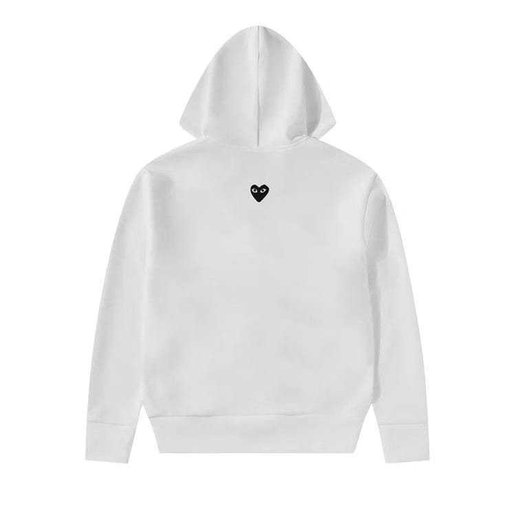 Comme des Garçons PLAY Back Emblem Zip Hoodie White