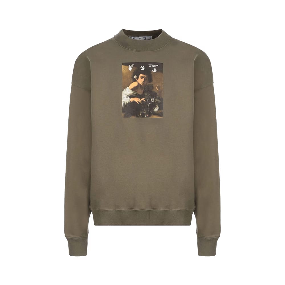 Off-White Caravaggio Boy Skate Crewneck Green/Multicolor