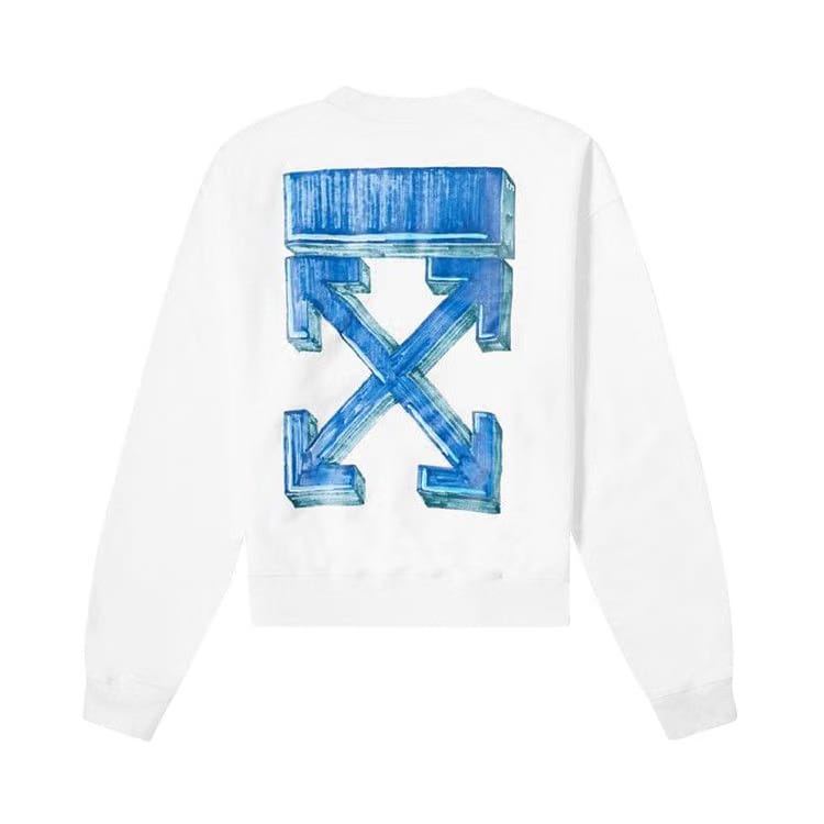 Off-White Marker Over Crewneck White/Blue