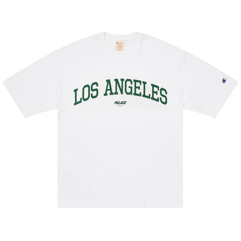 Palace Champion Shop T-Shirt Los Angeles White