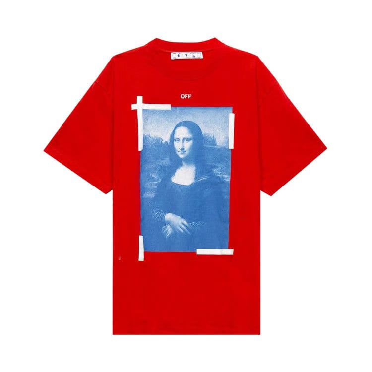 Off-White Blue Monalisa Over T-Shirt Fiery Red