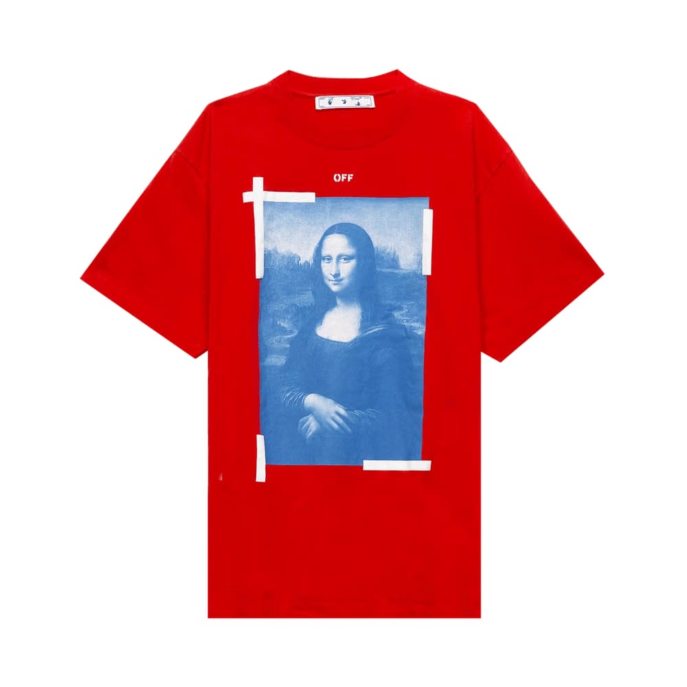 Off-White Blue Monalisa Over T-Shirt Fiery Red