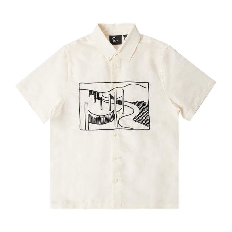 Parra The Dunes Shorts-Sleeve Shirt Off White