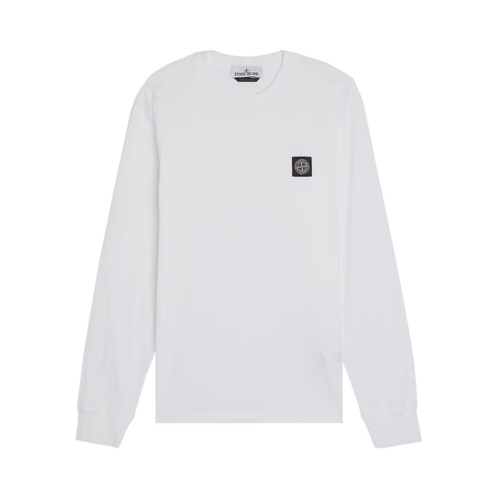 Stone Island Compass Patch Logo Long-Sleeve T-Shirt White