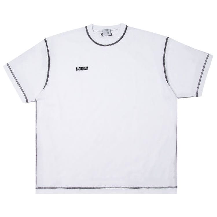Vetements Inside Out Embroidered Logo T-Shirt White