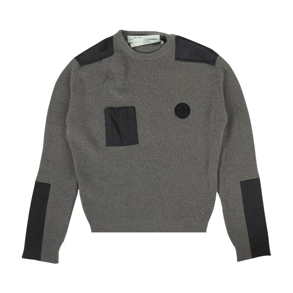 Off-White Logo Patch Sweater Grey
