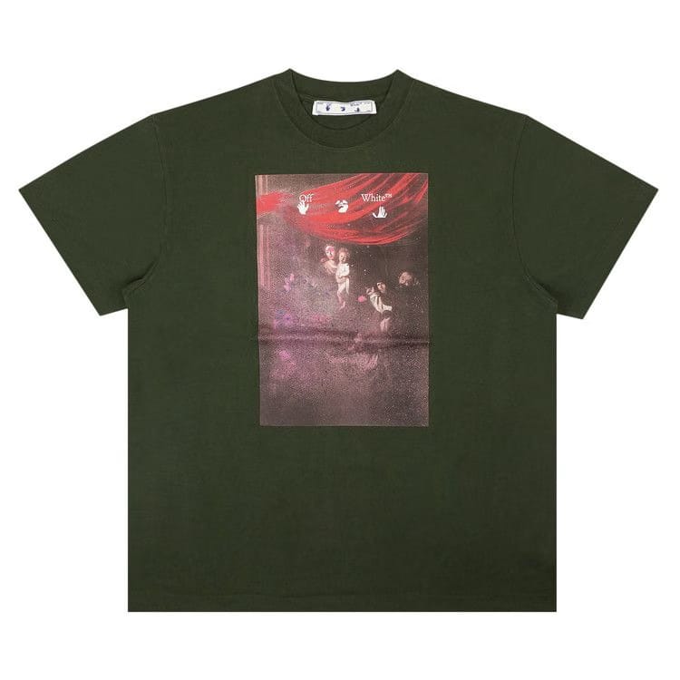 Off-White Sprayed Caravaggio Short-Sleeve Over Tee Green/White