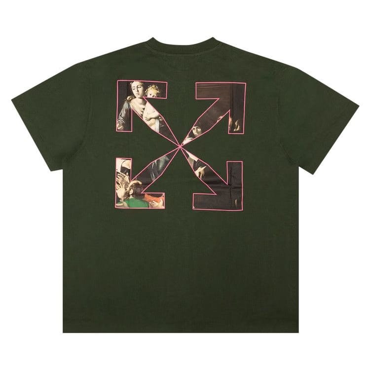 Off-White Sprayed Caravaggio Short-Sleeve Over Tee Green/White