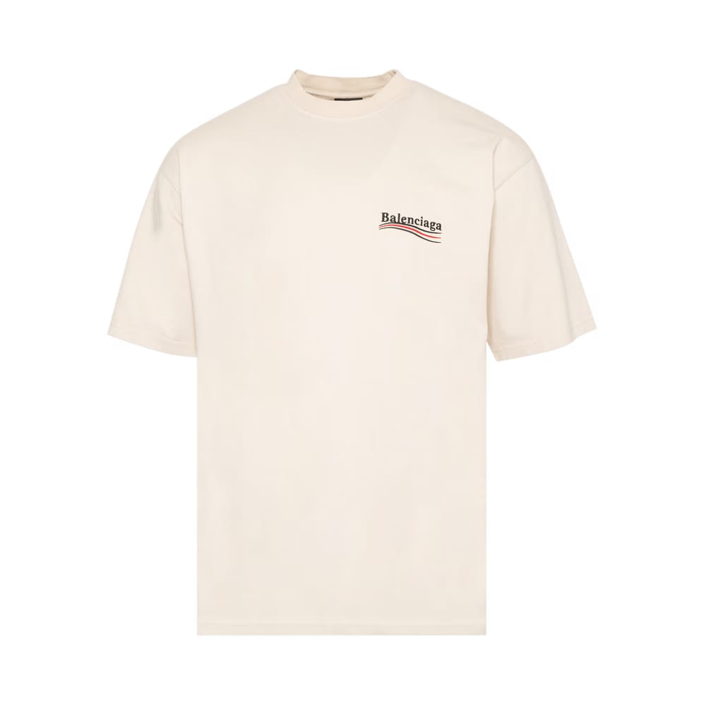 Balenciaga Large Fit T-Shirt Light Beige/White
