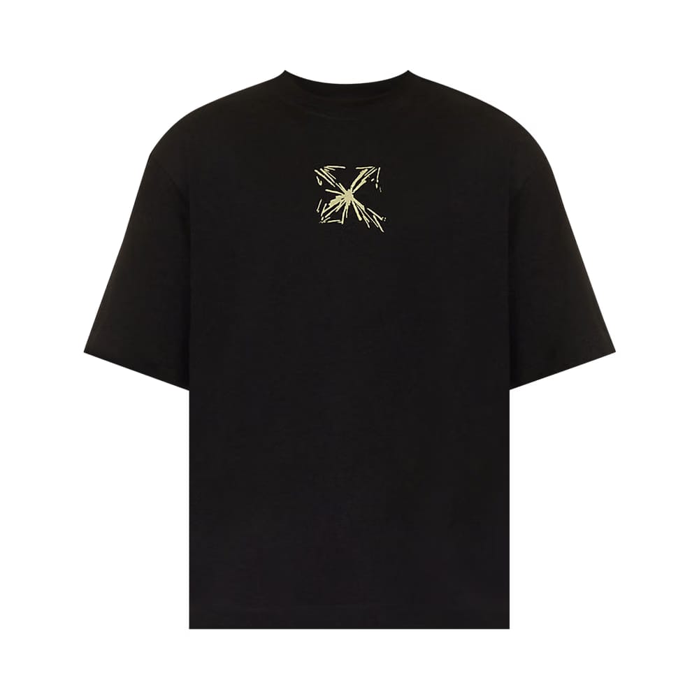 Off-White Splash Arrow Over Skate Shorts-Sleeve T-Shirt Black/Beige