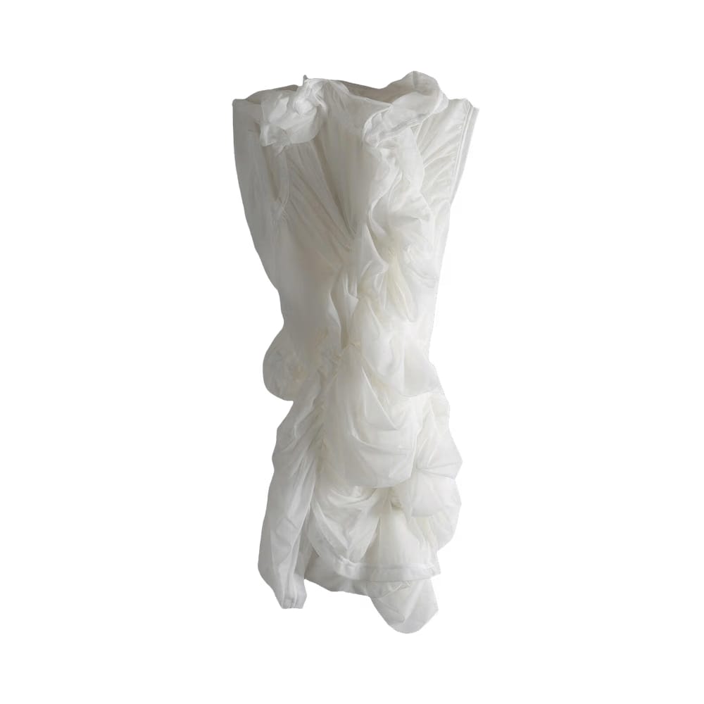 Comme des Garçons Sleeveless Pleated T-Shirt White