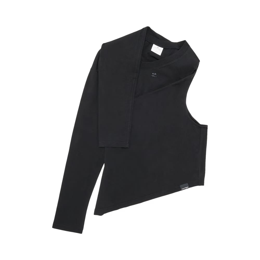 Courrèges Off Shoulder T-Shirt Black