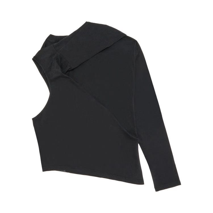 Courrèges Off Shoulder T-Shirt Black