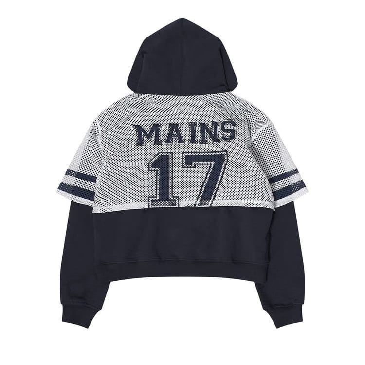 MAINS Mesh Layer Hoodie Blue/White