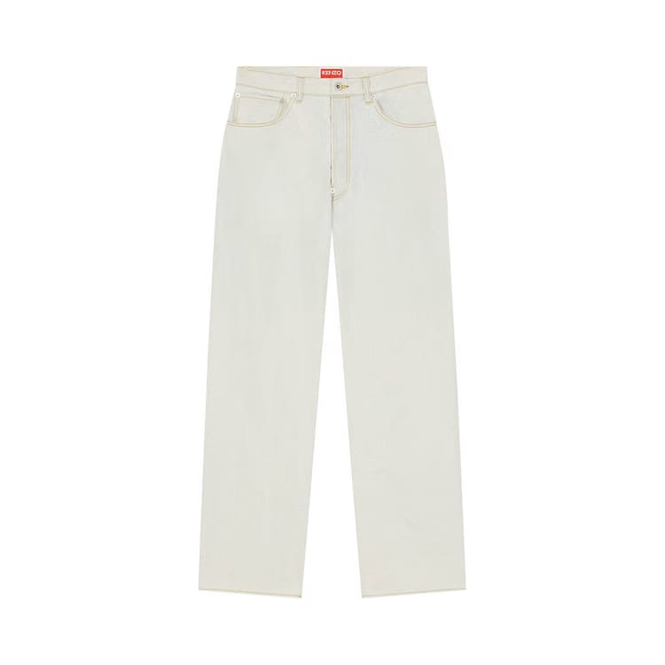 Kenzo Suisen Relax Jeans Bleached Blue Denim