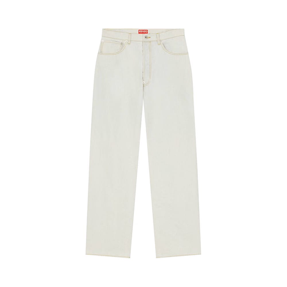 Kenzo Suisen Relax Jeans Bleached Blue Denim
