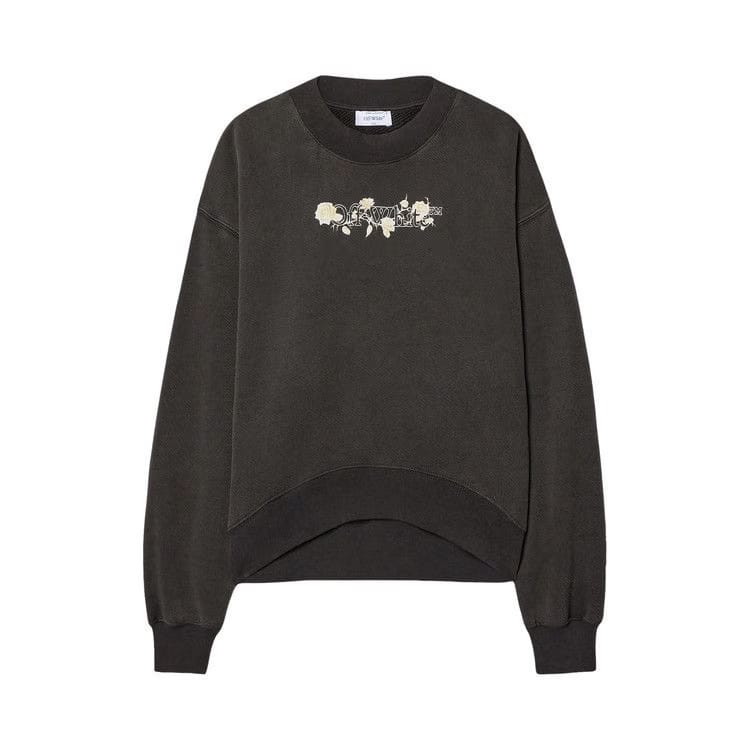 Off-White Bookish Roses Over Crew Sweatshirt Washed Black