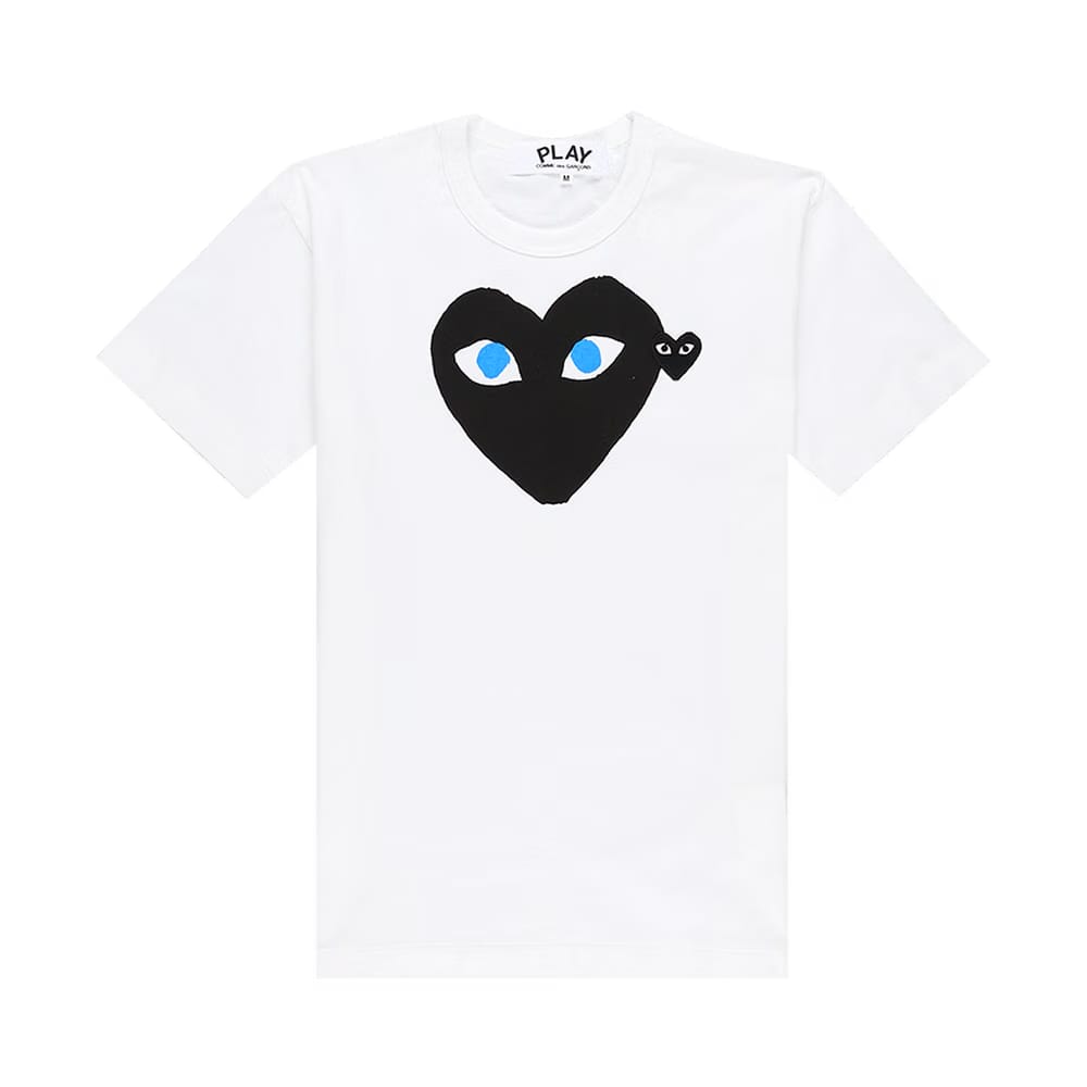 Comme des Garçons Shorts-Sleeve Play T-Shirt With Black Heart White