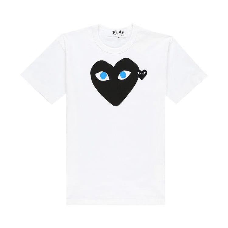 Comme des Garçons Shorts-Sleeve Play T-Shirt With Black Heart White