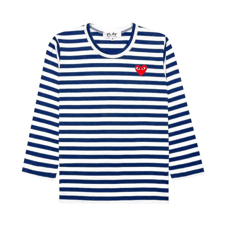 Comme des Garçons PLAY Striped Long Sleeve T-Shirt White/Blue