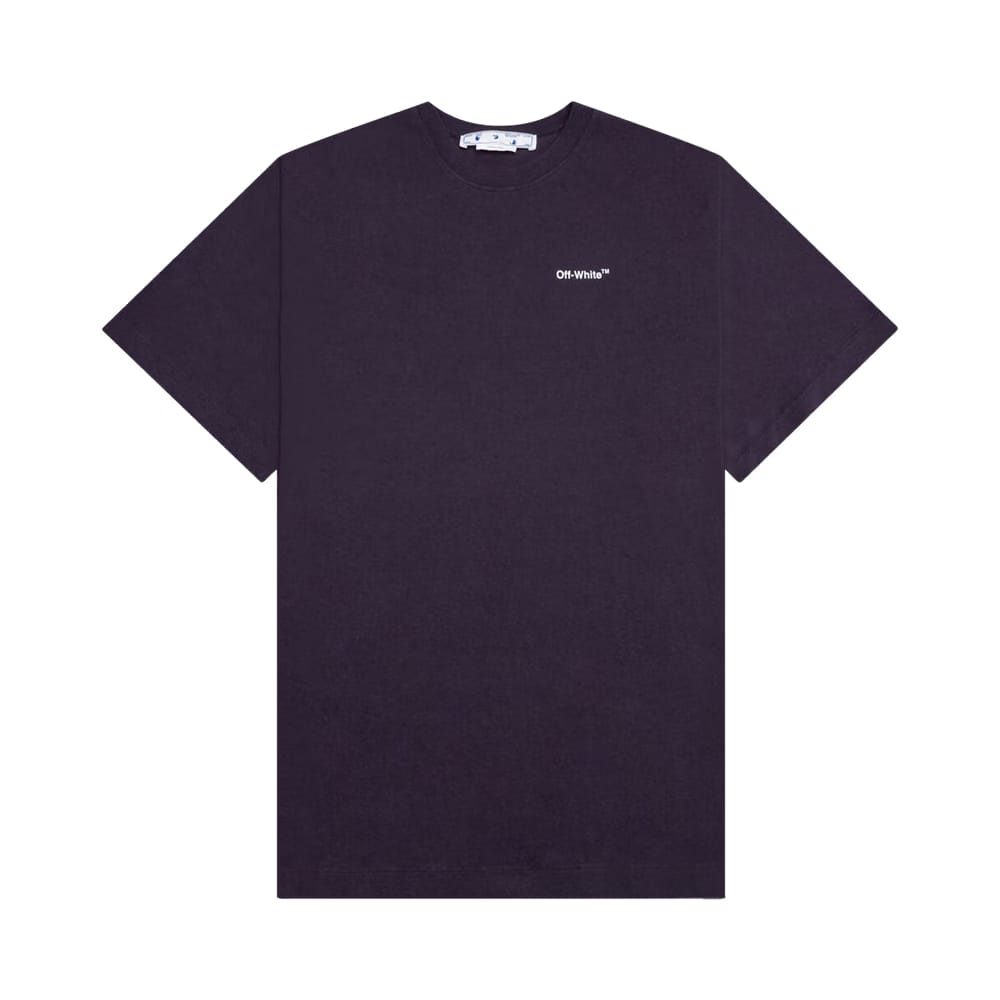 Off-White Caravaggio Crownin Skate Shorts-Sleeve T-Shirt Aubergine