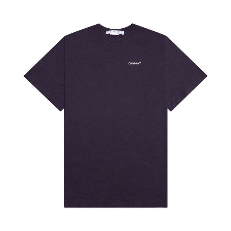 Off-White Caravaggio Crownin Skate Shorts-Sleeve T-Shirt Aubergine