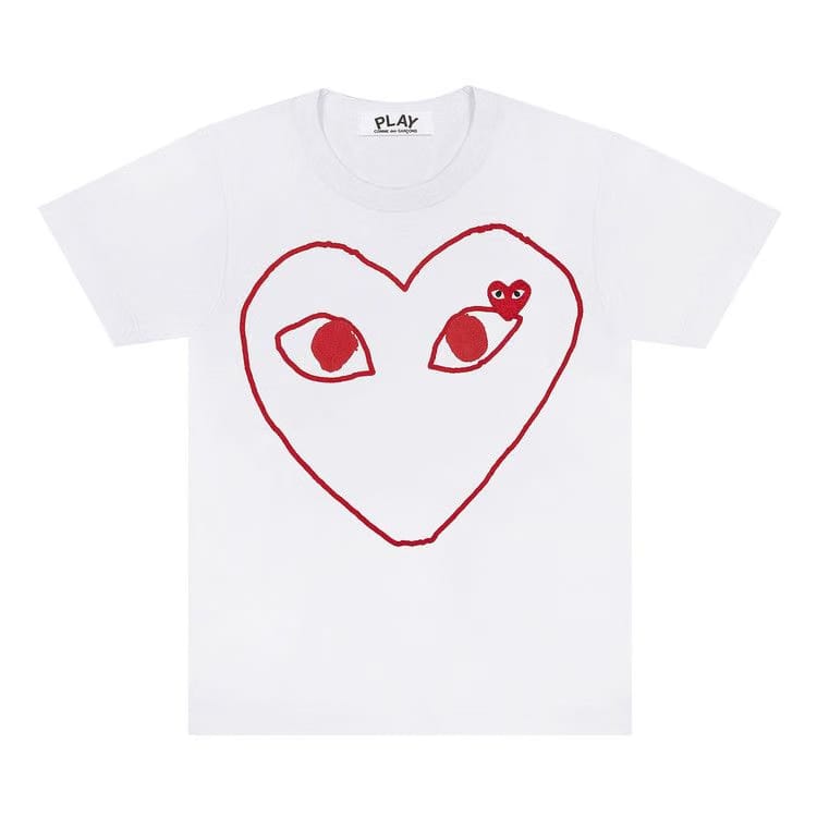 Comme des Garçons PLAY Outline Heart T-Shirt White