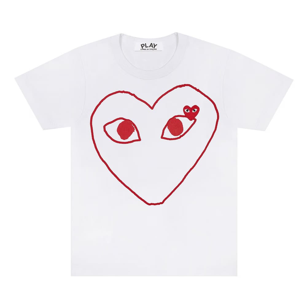 Comme des Garçons PLAY Outline Heart T-Shirt White