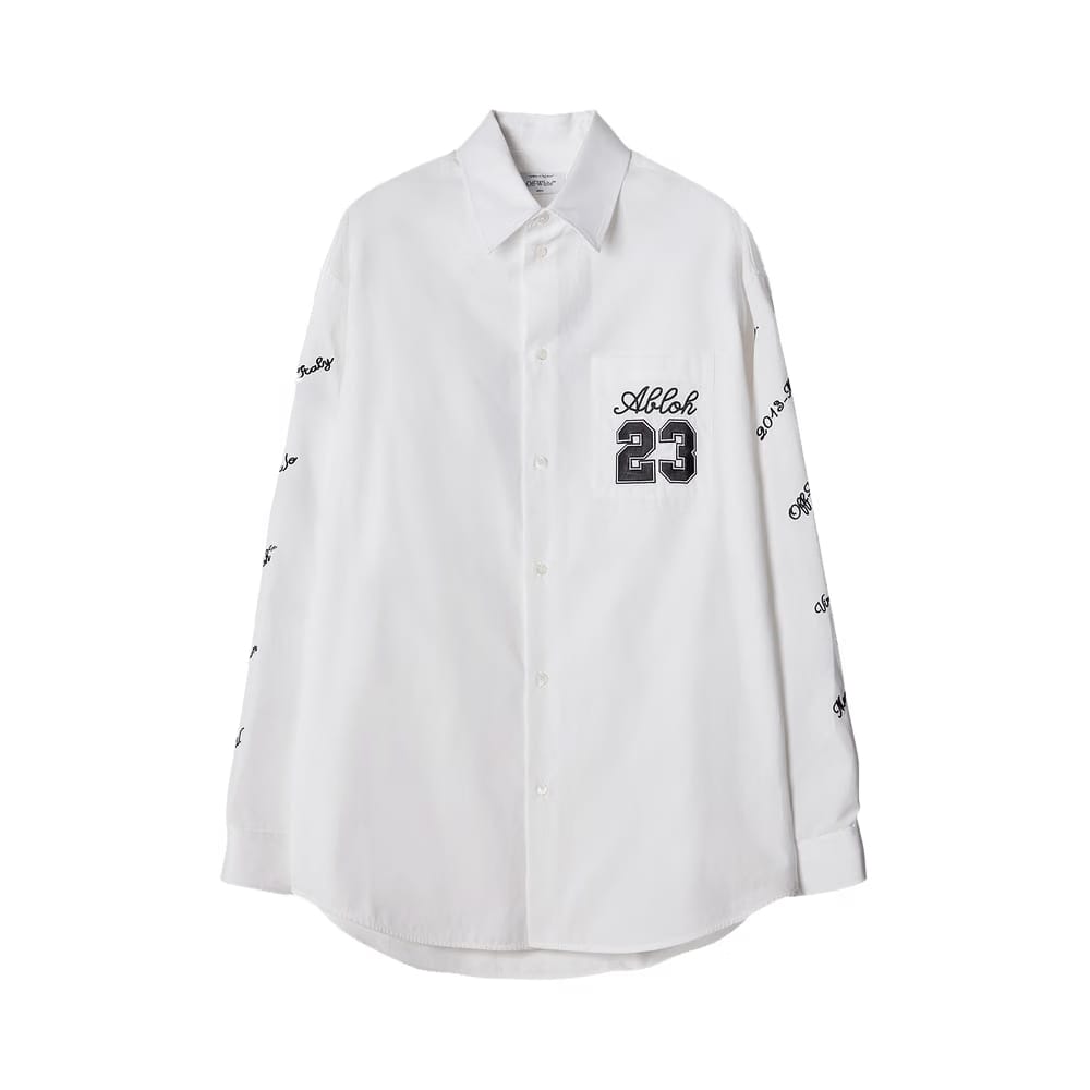 Off-White 23 Logo Heavycot Overshirt Black/White
