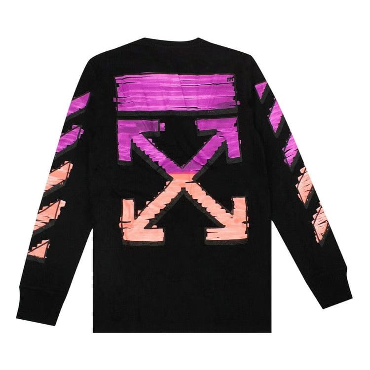 Off-White Marker Long-Sleeve T-Shirt Black/Fuchsia