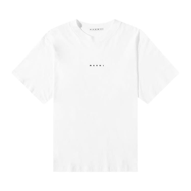 Marni Organic Cotton Jersey Logo T-Shirt II Lily White