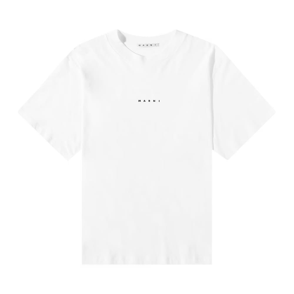 Marni Organic Cotton Jersey Logo T-Shirt II Lily White
