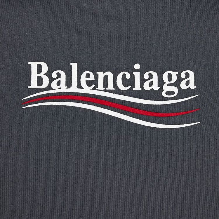 Balenciaga Political Campaign Small Fit T-Shirt Dark Grey/White