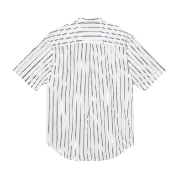 Stussy Boxy Striped Shorts-Sleeve Shirt Off White Stripes