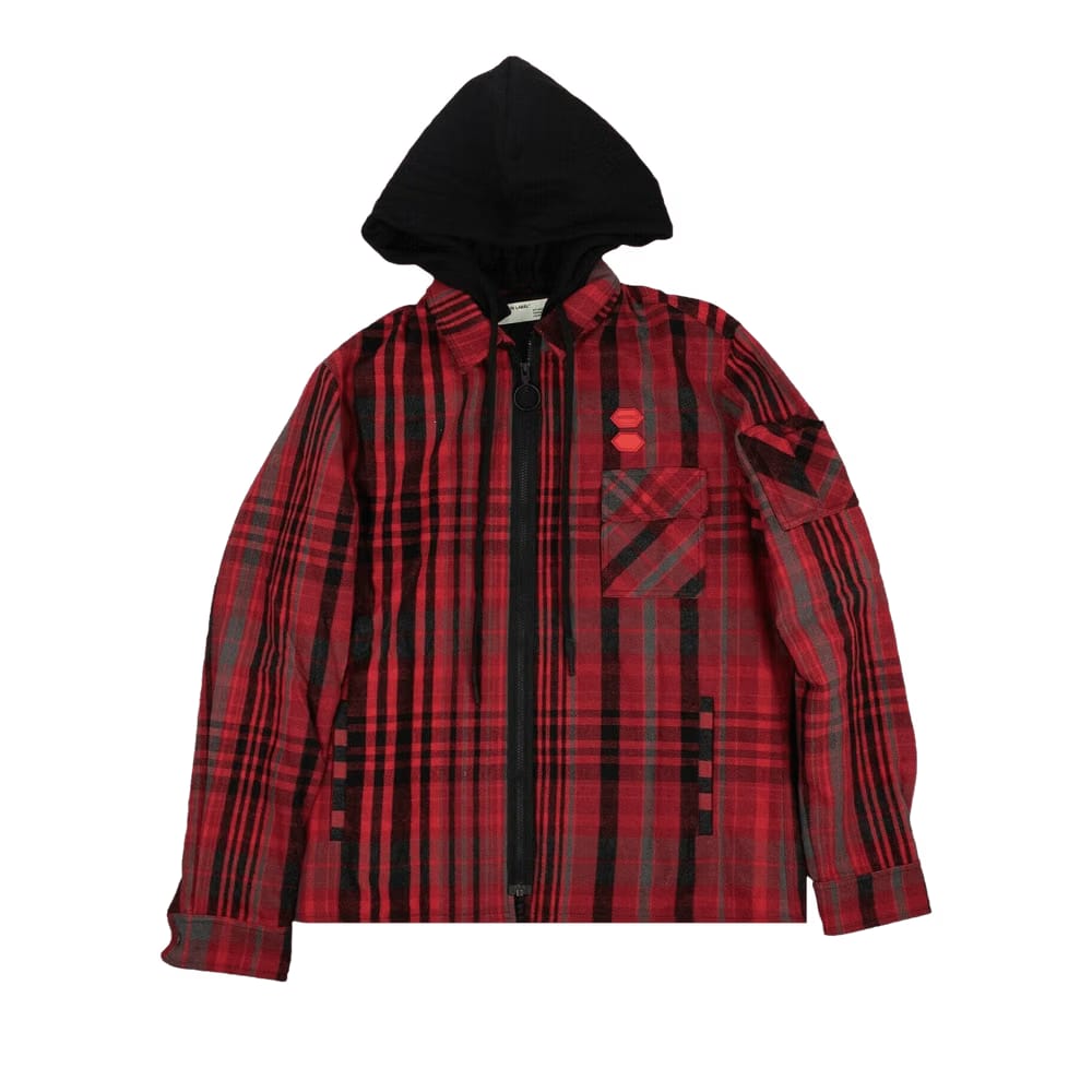 Off-White Layered Flannel Shirt Red