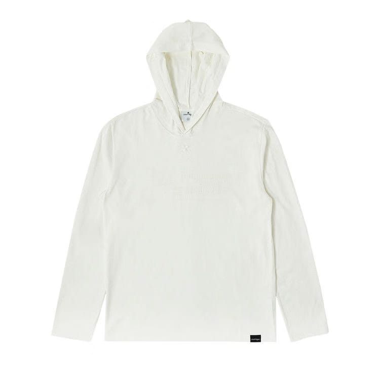 Courrèges Hooded Printed Long-Sleeve T-Shirt Heritage White
