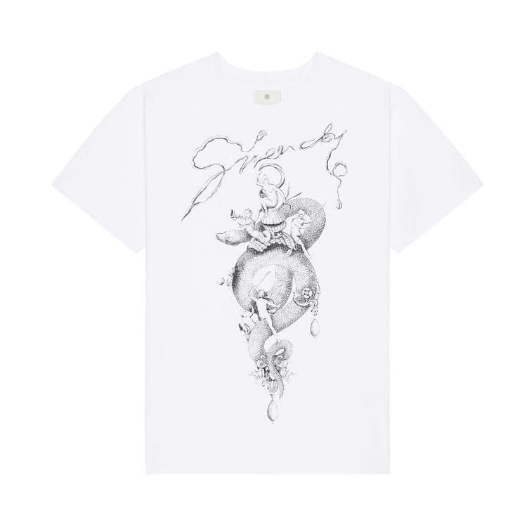 Givenchy Snake Printed Crewneck T-Shirt White