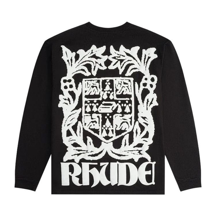 Rhude Veritas Crest Long-Sleeve T-Shirt White/Black