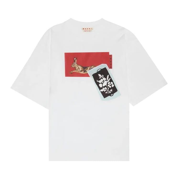 Marni Graphic Print T-Shirt Lily White