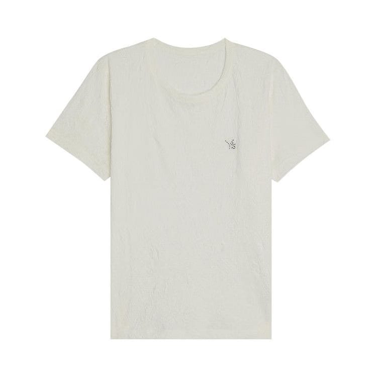 Y's Logo Embroidery Patch Border Stripe T-Shirt White