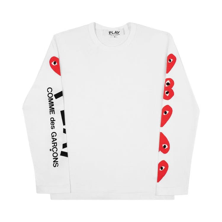 Comme des Garçons PLAY Five Heart Logo Long-Sleeve T-Shirt White