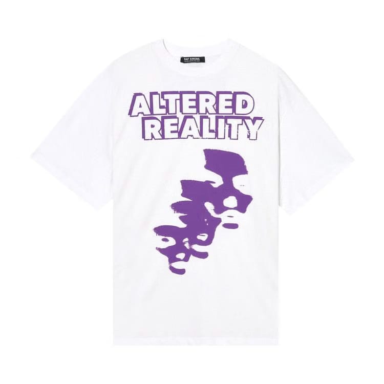 Raf Simons Oversized T-Shirt With Altered Reality Print Front White