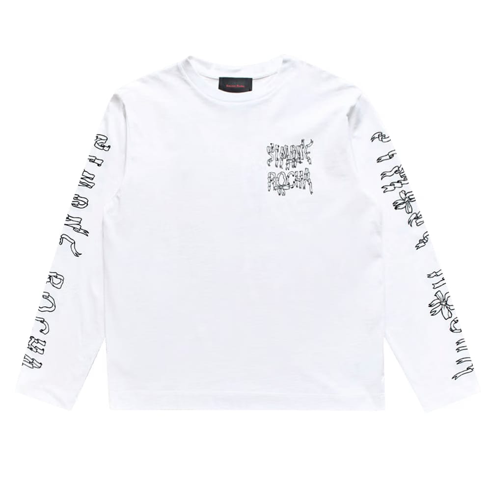 Simone Rocha Ribbon Logo Long-Sleeve T-Shirt White/Black